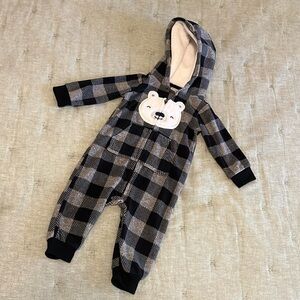 9M fleece zippered bodysuit